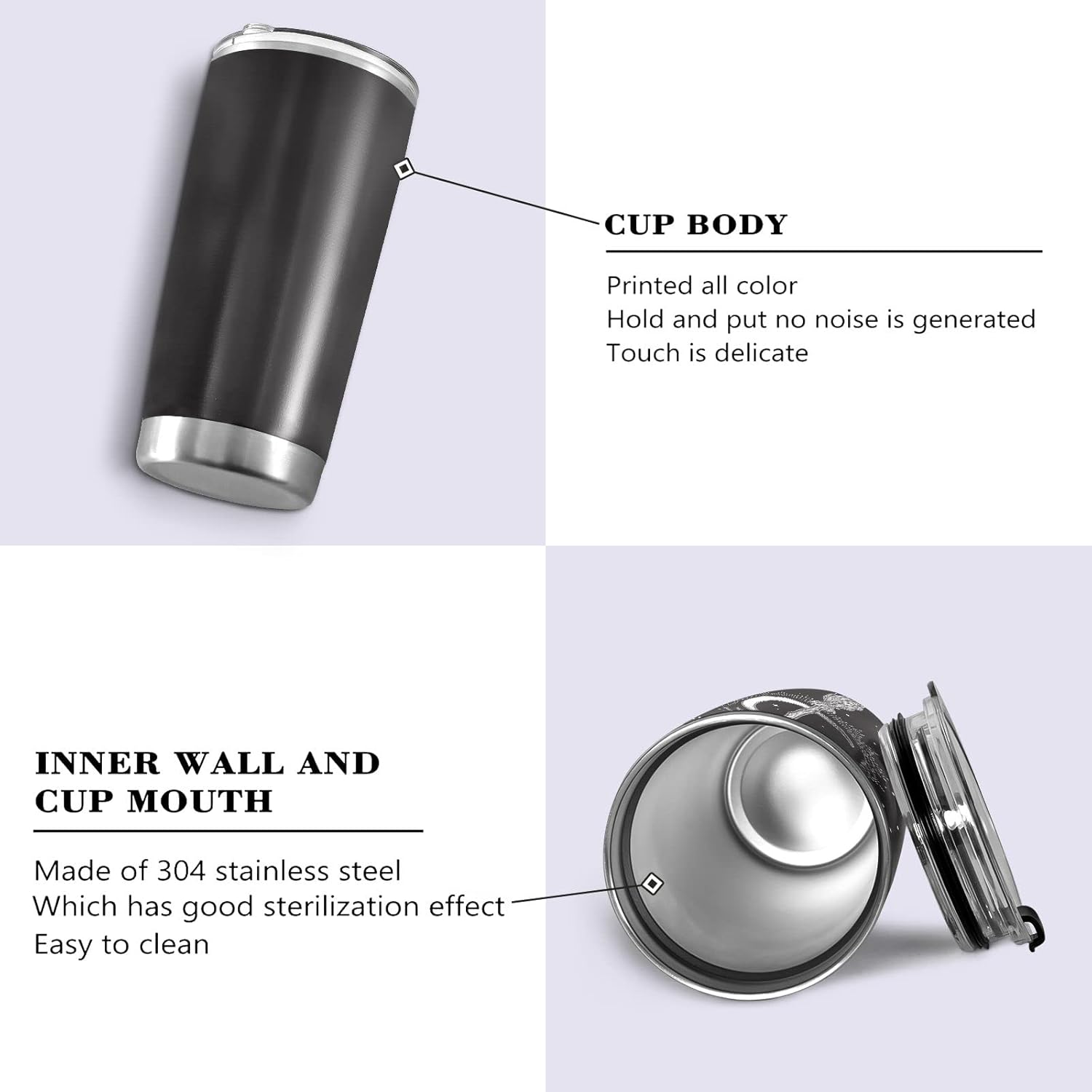 Halloween Tumbler Witch Moon Broom Magic Vehicle Insulated Coffee Cup Back to School Beverage Container Office Travel Mug with Straw and Lid 20oz Holiday Gift Day of The Dead Present - Image 3