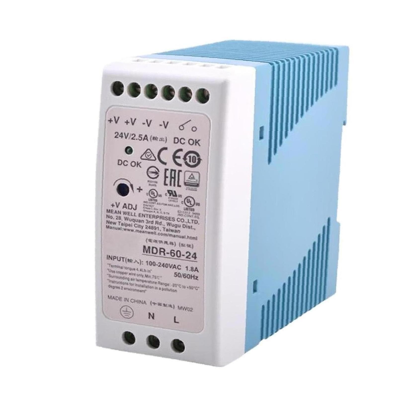 MeanWell MEAN WELL [PowerNex] Mean Well MDR-60-24 24V 2.5A 60W Single Output Industrial DIN Rail Power Supply