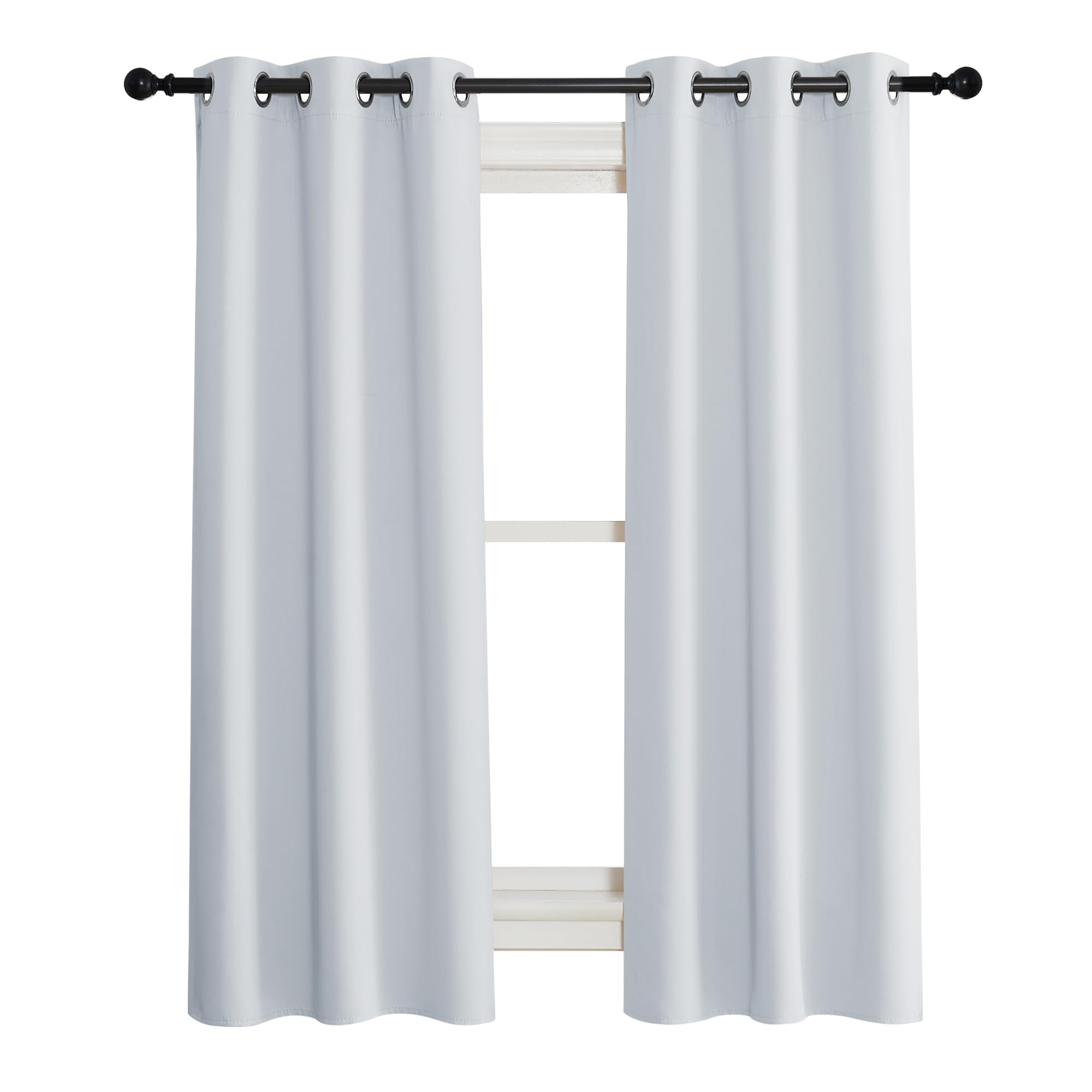NICETOWN Room Darkening Window Treatment Curtain, Cloud Grey, Single Panel, 34 by 72, Energy Smart Thermal Insulated Block Out Sunlight Shade & Blind for Bedroom with Grommet Ring Top