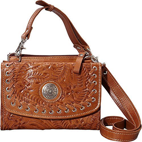 American West Texas 2 Step Grab-and-Go Combination Bag Shoulder Bag Golden Tan One Size2