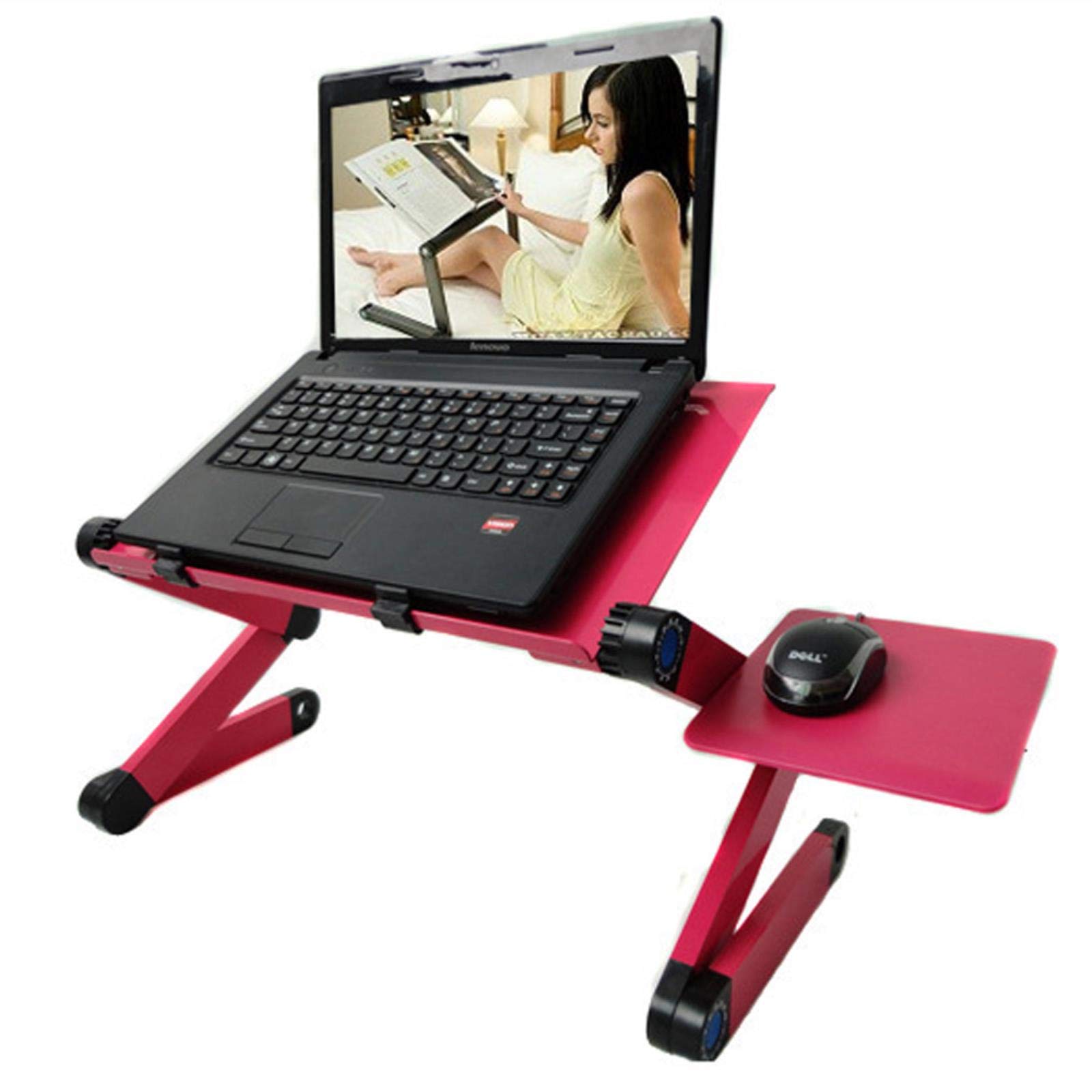 allforyou Tavolo da Laptop Stand Regolabile Pieghevole Pieghevole Design Ergonomico Tablet Stand Desk Desk Sud Supporto per MacBook Lenovo con Tappetino per Mouse