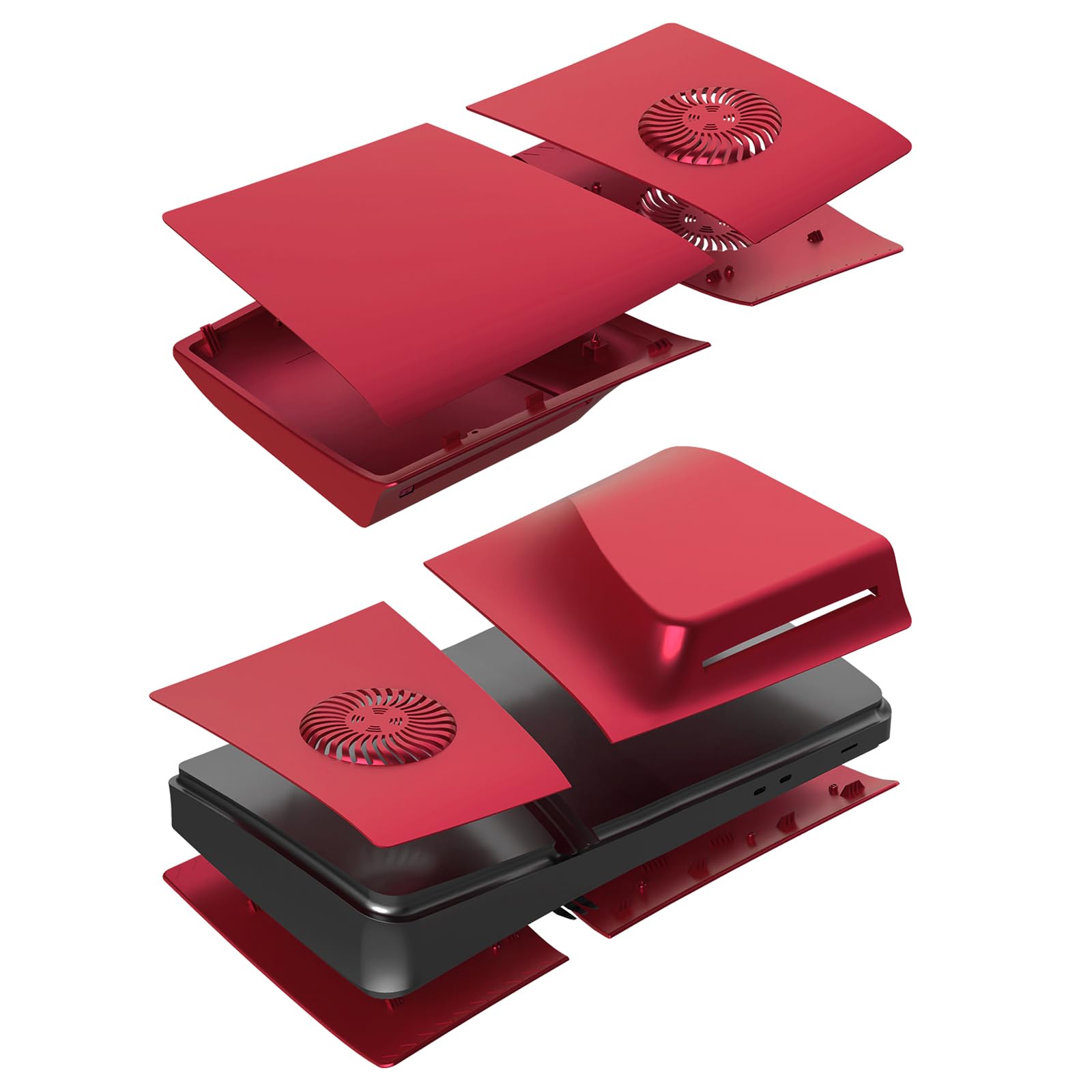 Płyta czołowa do PS5 Pro, przednia pokrywa tylna z otworem chłodzącym, pyłoszczelna obudowa zastępcza (edycja Red Disc)