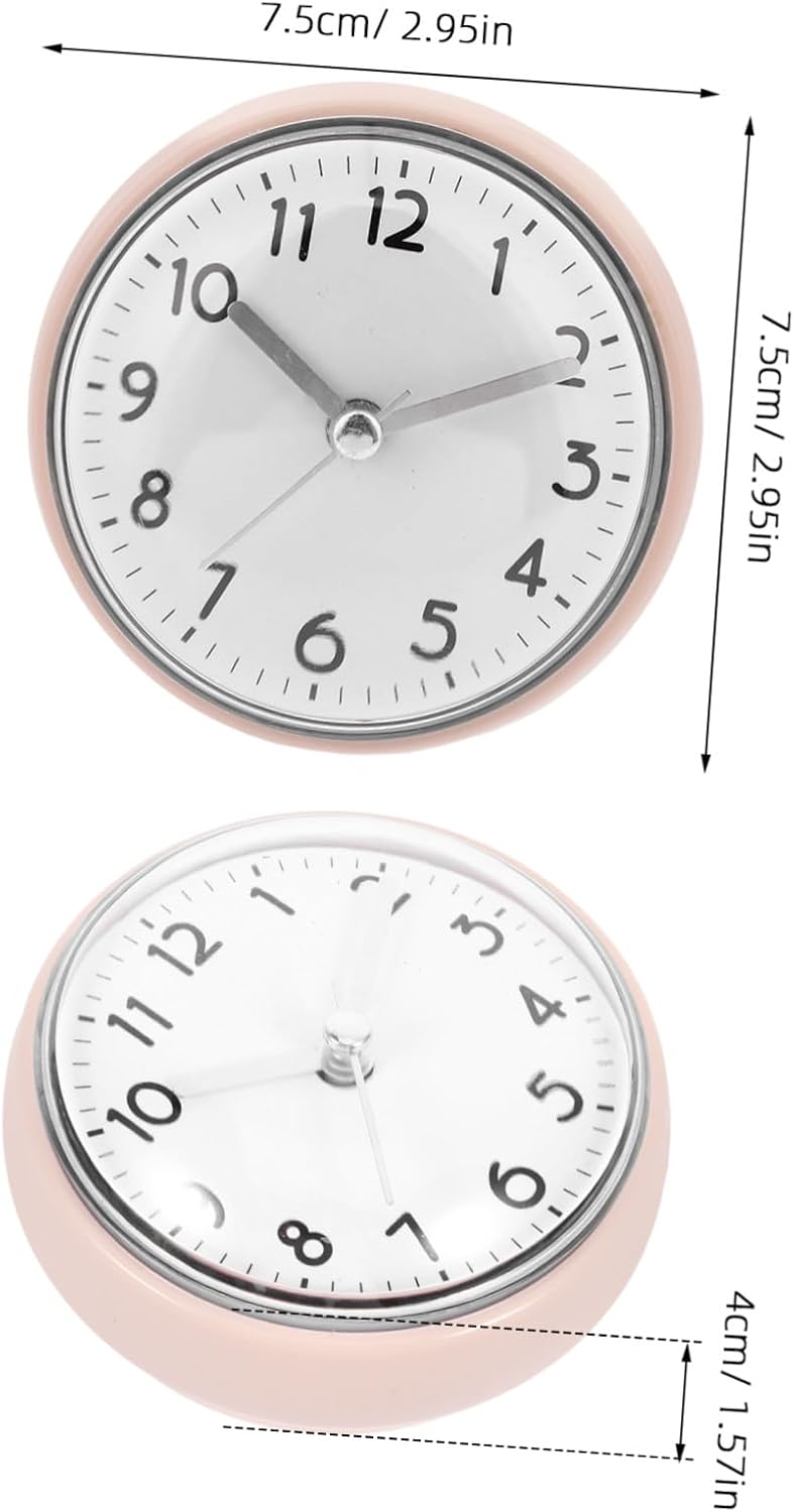 Angoily Bathroom Wall Clock with Suction Cup Fog-Resistant Shower Clock for Restroom Kitchen Bedroom
