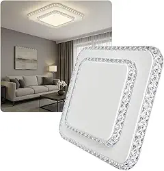 Luminária de Teto Moderna para Sobrepor Plafon Led 3 em 1 Efeito Cristal Estrelado Lustre para Sala 110/220v