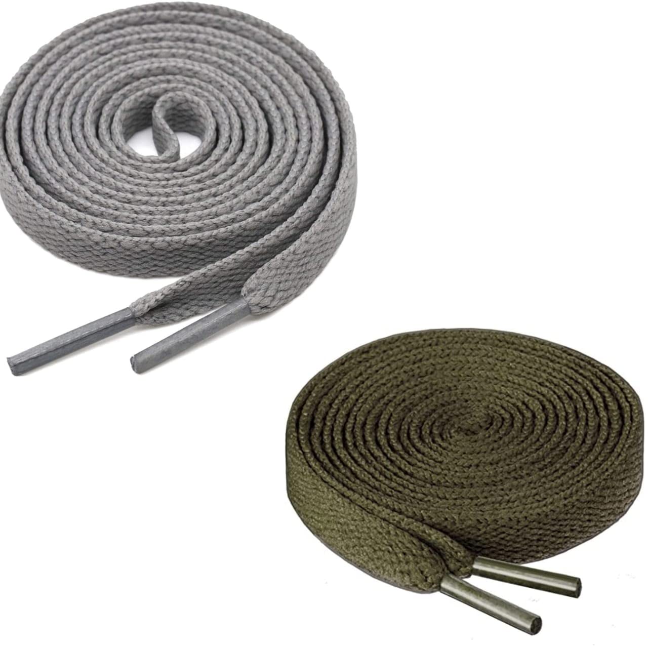 GRAH SANGRAH® (2 Pair (1 Pair Per Single Color) Flat Unisex Shoelaces for Sport, Running Casual Shoes. (150 CM, Army Green-Grey) (B0CHBF3X44) Amazon Price History, Amazon Price Tracker