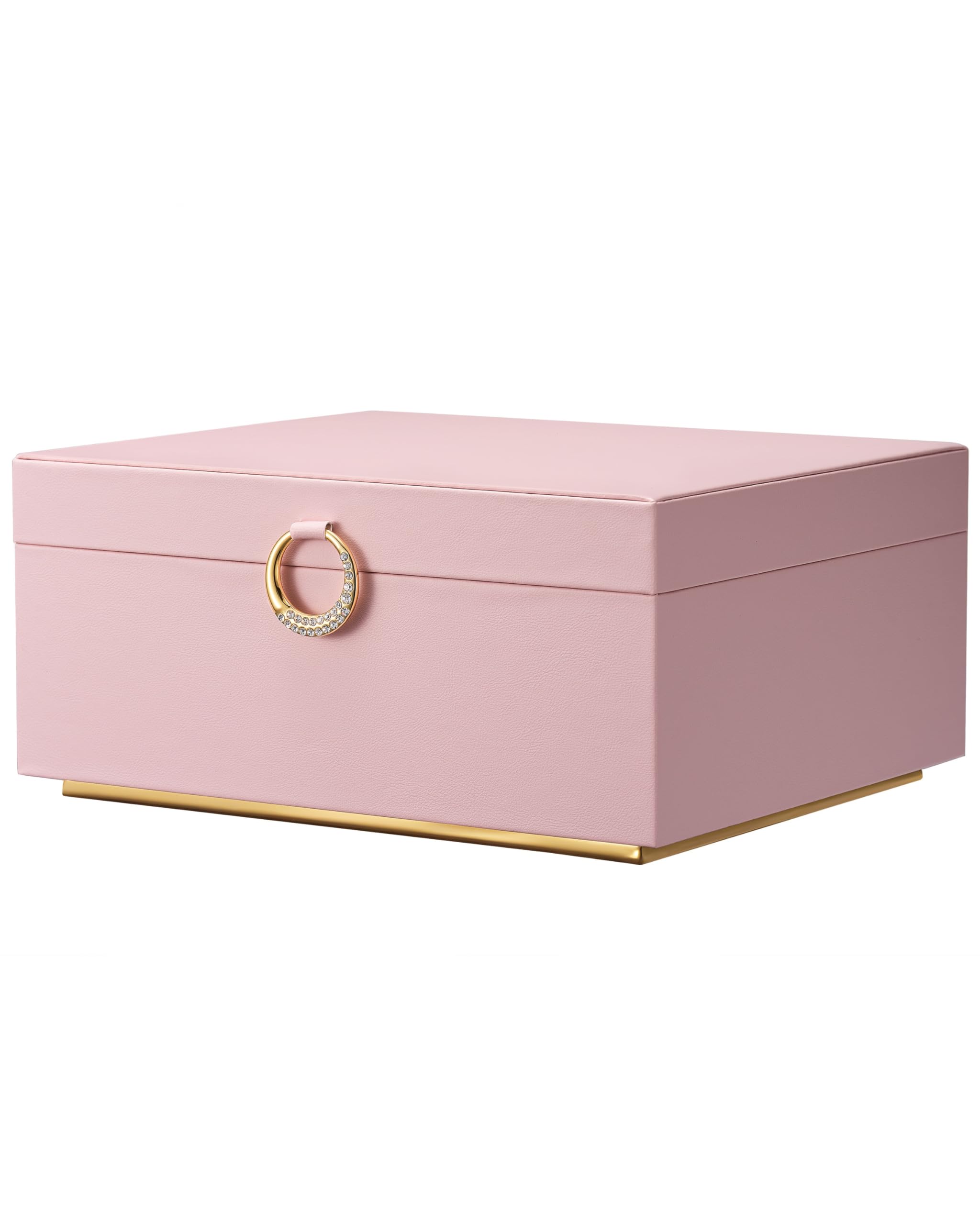 Joyero con asa de anillo pickpiff rosa estuche organizador para joyas