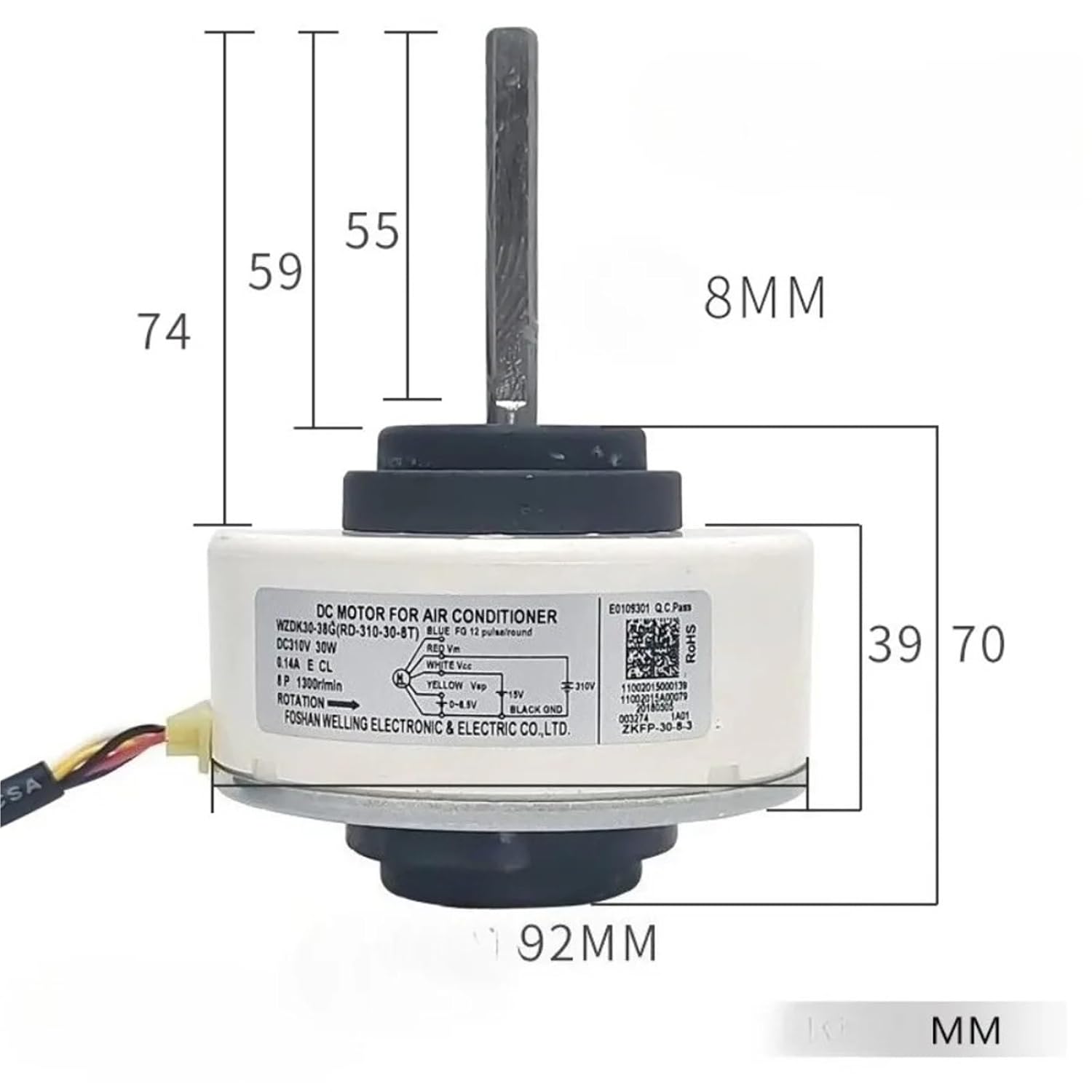 WZDK30-38G RD-310-30-8T Indoor Unit Fan Motor for Air Conditioner Conditioning Spare Parts