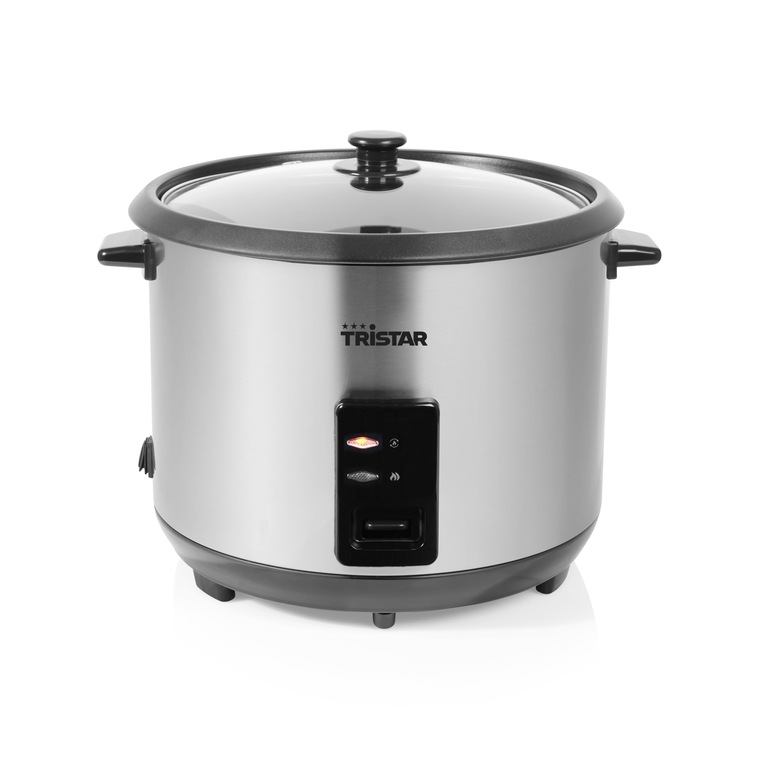 Tristar Cuociriso, Capacità 2,8 L, Sistema di Riscaldamento da 1000 W, Corpo in Acciaio Inox, Pentola Antiaderente, Cestello per Vapore, RK-6158