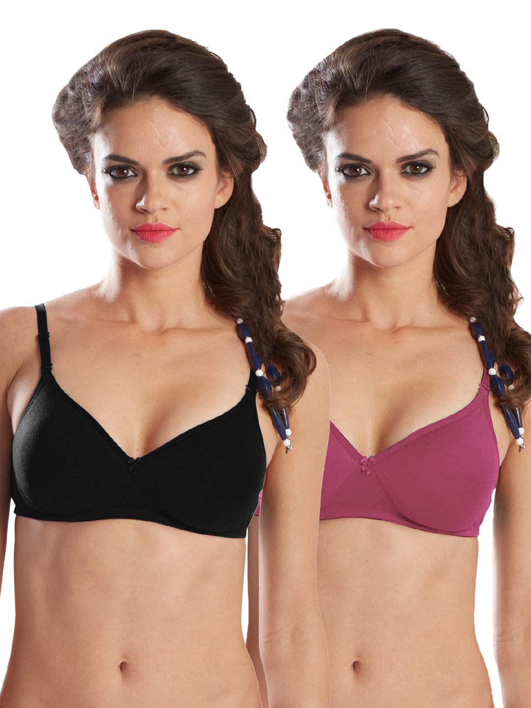 sonari 0026 Women's Heavily Padded T Shirt Bra | Seamless, Wire Free, Perfect Design for Low Neckline Outfits | Skin Friendly Polyster Used for All Day Comfort (Pack of 2)-picture-47