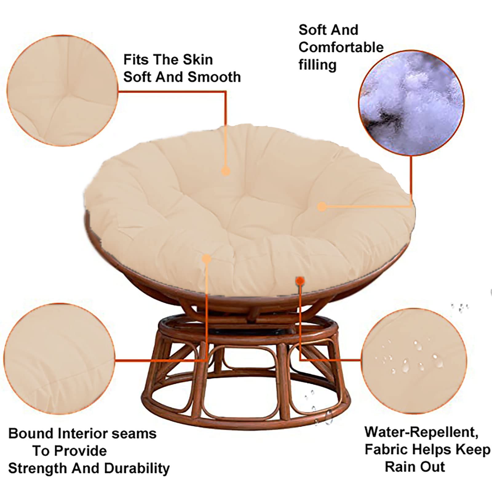 Coussin Papasan Suspendu - Moelleux Et Confortable Pour Hamac Ou Swing