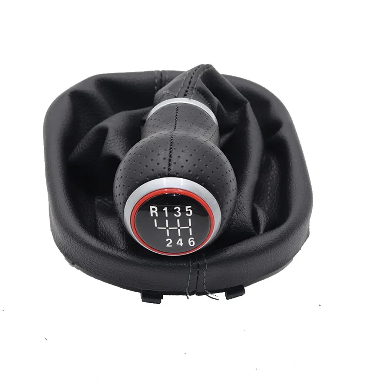 HSUKIHO Car Shift Knob Cover for VW for Touran for Caddy MK2 (2003-2010) (2004-2009) 5/6 Speed Car Shift Gear Knob Lever Gaitor Boot Cover(6 Speed Type 2)
