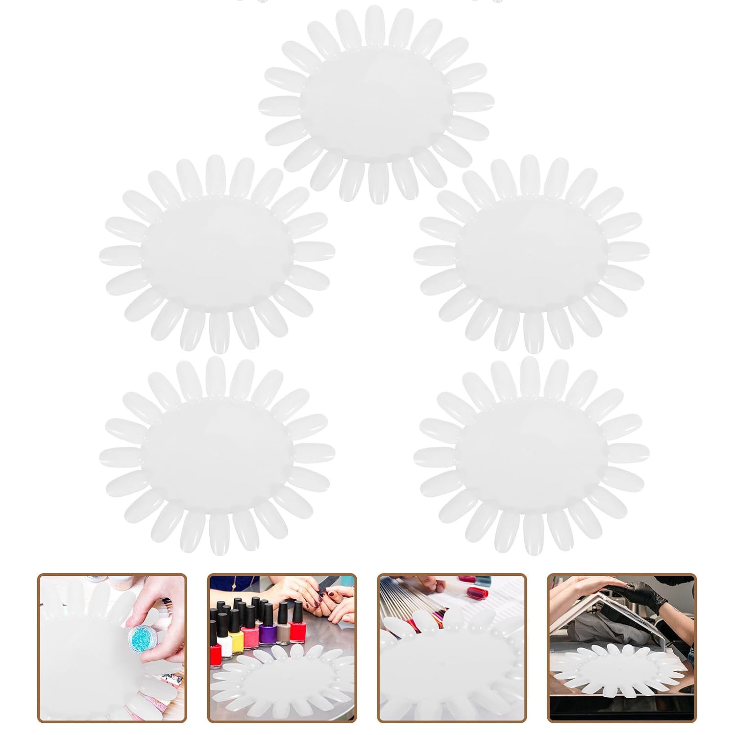 Nail Art Display Board Includes Split Ring Sunflower Shaped with 50 Colors, Abs Material Nail Polish Display for Easy Hanging for Home and Shop Use Suitable for Professional Use