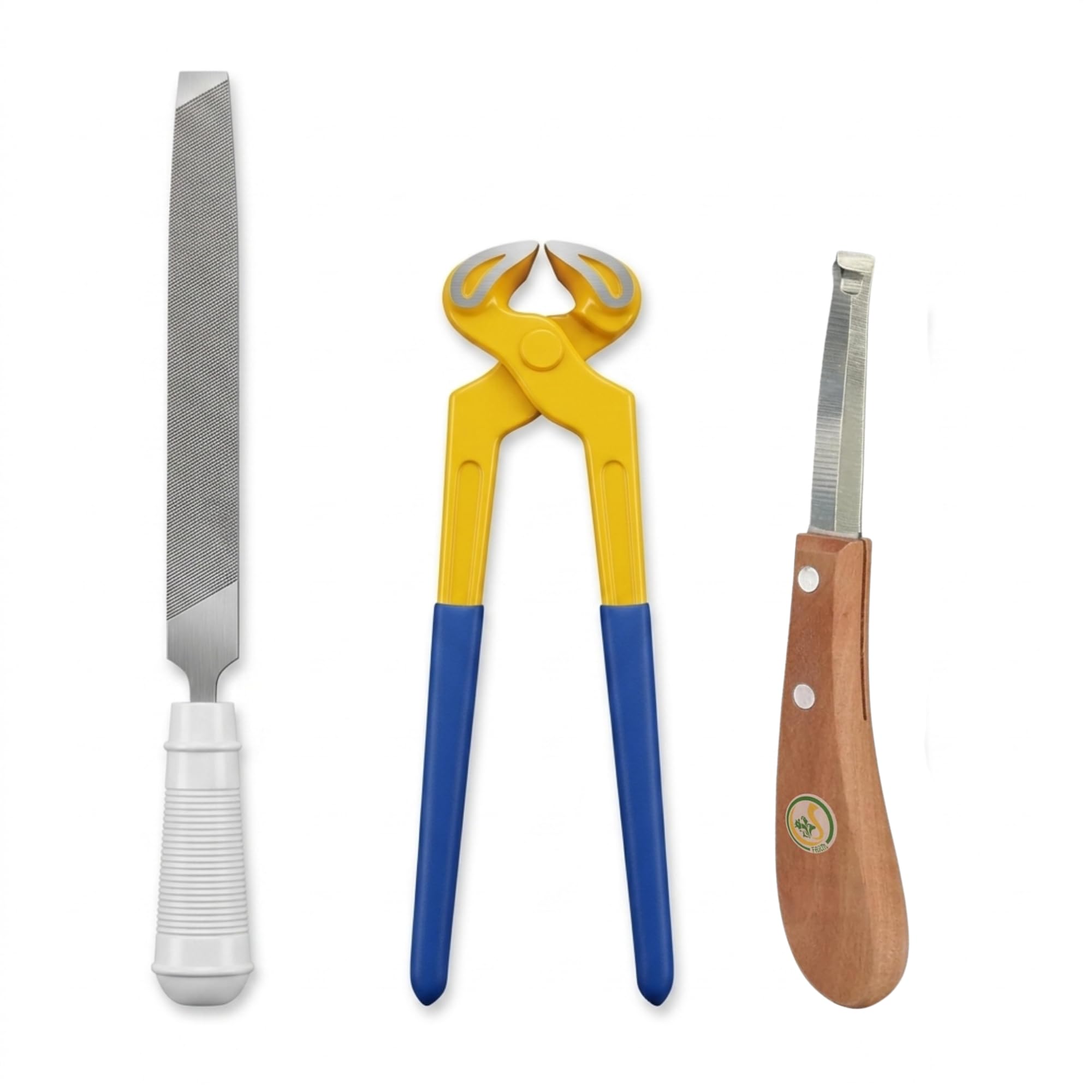 CJ Farms Hoof Care Combo Kit for Cow Goat Horse Sheep | Hoof Cutter Trimmer, Hoof Knife & Hoof Rasp File Set | Stainless Steel Livestock Hoof Cleaning & Khur Cutting Tools-image-10