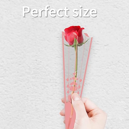 Miniatura 5 de Clzemo 100 fundas de flores para ramos, bolsa de embalaje transparente de una sola rosa, suministros de arreglos florales de floristería, bolsas de