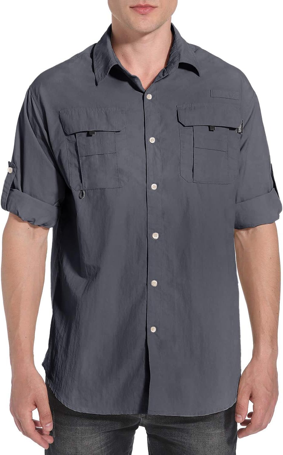 NOMINATE Mens Long Sleeve Fishing Shirts UPF 50+ UV Protection Sun Shirts Quick Drying Hiking Lightweight - Image 2