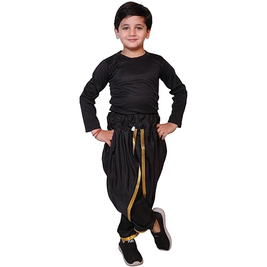 Black Dhoti for Kids 5-6 Years