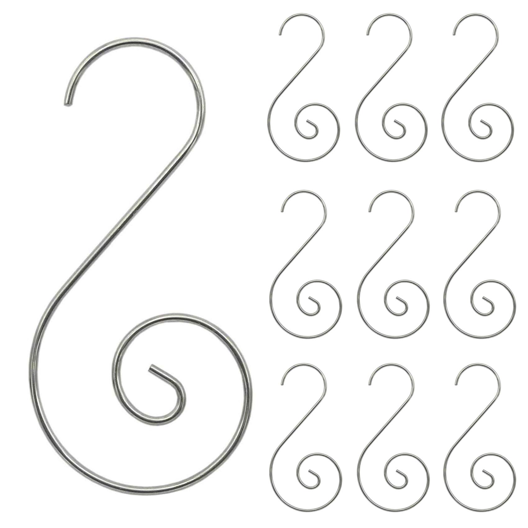 UCSAJI 200PCS Christmas Ornament Hooks Christmas Tree Ornament Hanger Metal Wire Hanging Hook for Xmas Tree Xmas Balls Party Decor (Silver)