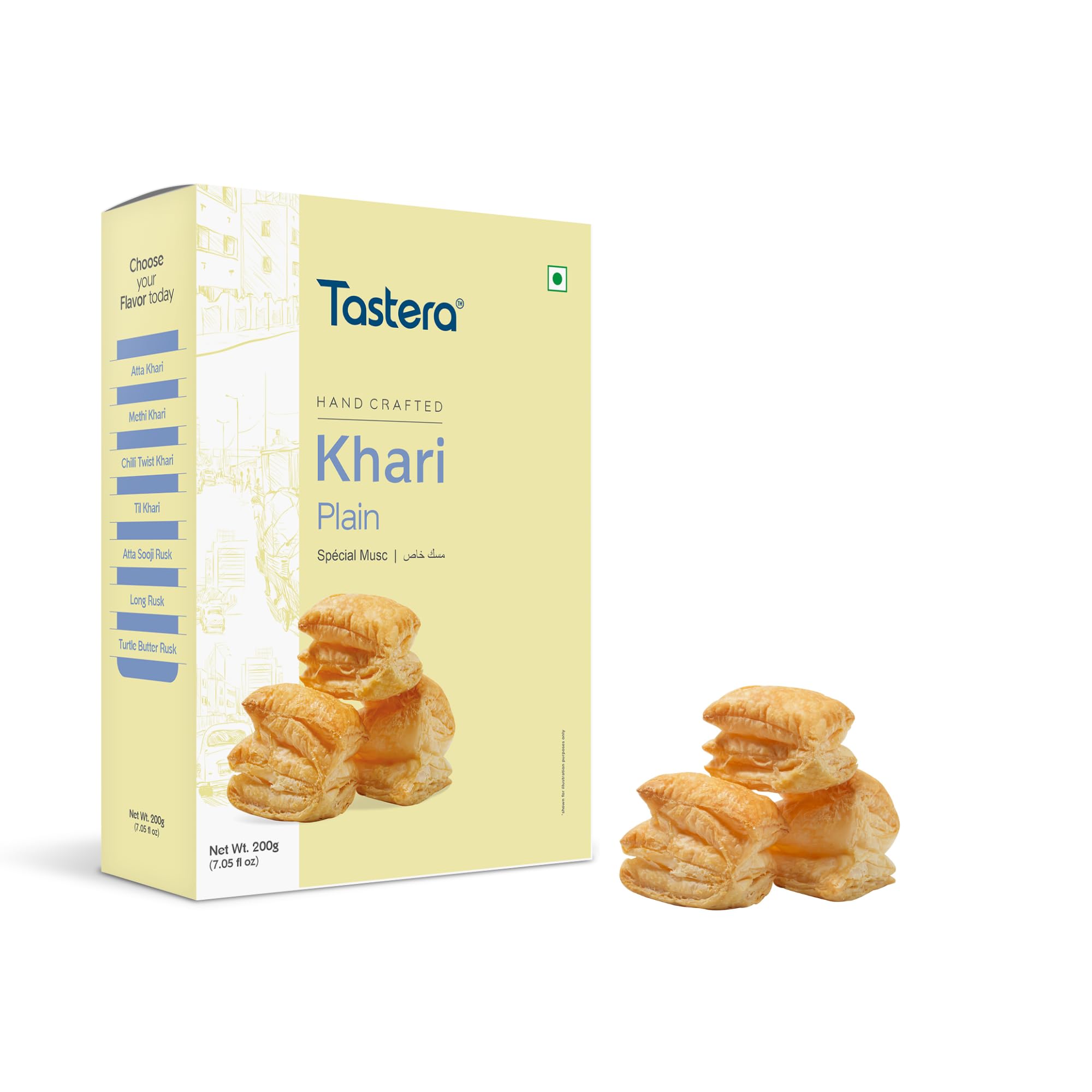 Tastera Khari Crispy and Soft Puff Biscuits 200g Bakery Style Flaky Layers Tea Time Snack Light Crunchy Vegetarian Snack Fresh Baked-image-31
