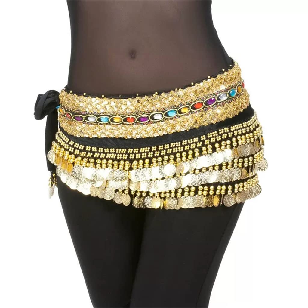 Costume de danse orientale débutant ceinture 248 pièces double chaîne gris pour oser danser
