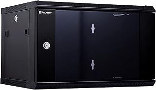 RackPath 6U Performance Wall Mount Server Cabinet Network Rack Enclosure, Quiet Cooling Fan, Locking Glass Door, Black