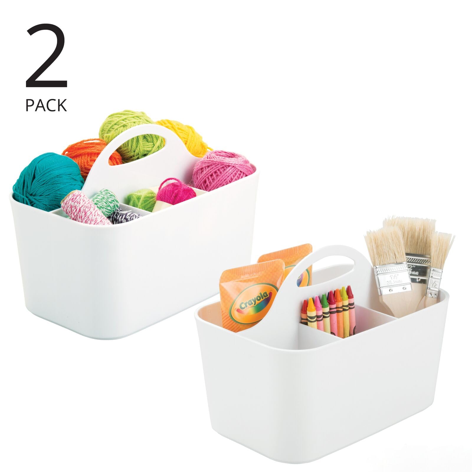 mDesign Bubblz Pack of 2 Caddies White