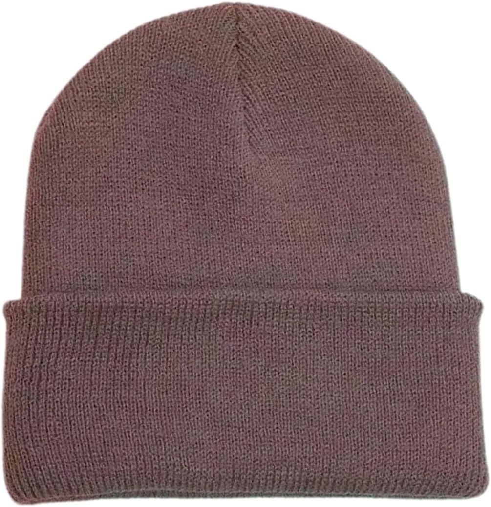 Candy Color Beanie for Dad Mother Kids Baby, Winter Autumn Warm Knitted Skull Cap for Family