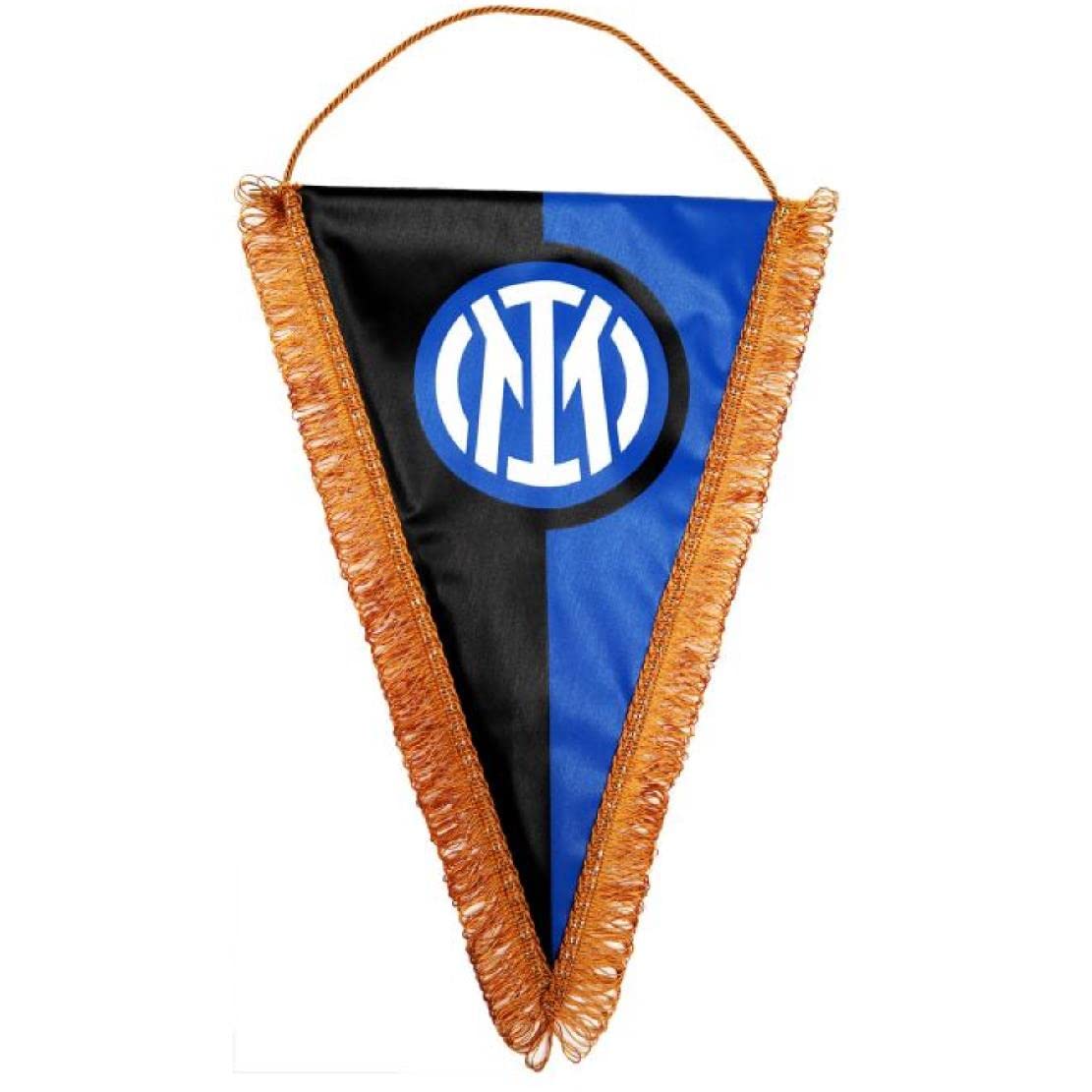 Generico Gagliardetto Triangolare Nera zzurro e Frange Dorate con Logo Ufficiale Internazionale 3 Misure PS 39299