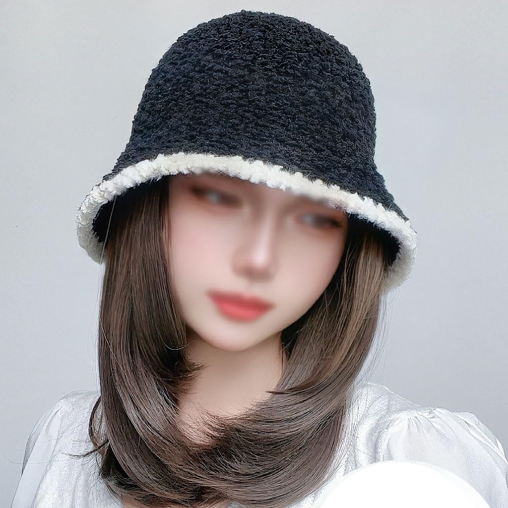 Wig With Cap Women's Wig Cap Plush Hat, Medium And Short Straight Hair Wig Hat, Natural And Realistic Wig Hat, Suitable For Daily Party Use Wig Caps For Women(01)