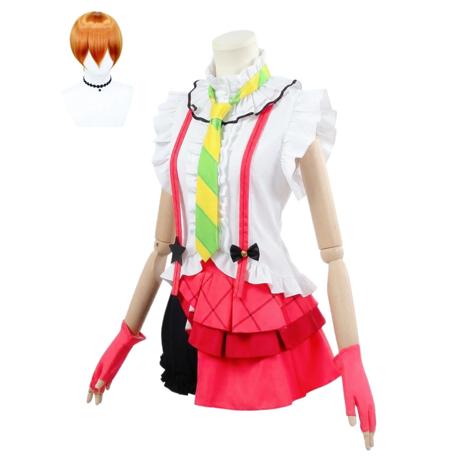 Halloween Kostüm für Erwachsene, Karneval Rollenspiel Cosplay Komplettset –Rin Hoshizora Stil