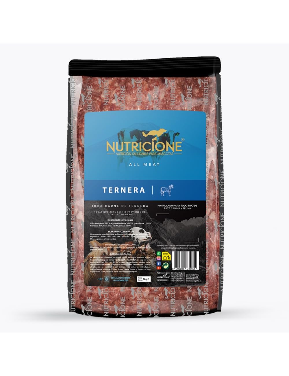 All Meat | Carne de Ternera para Perros y Gatos - 9kg Congelada (9 Paquetes de 1kg)