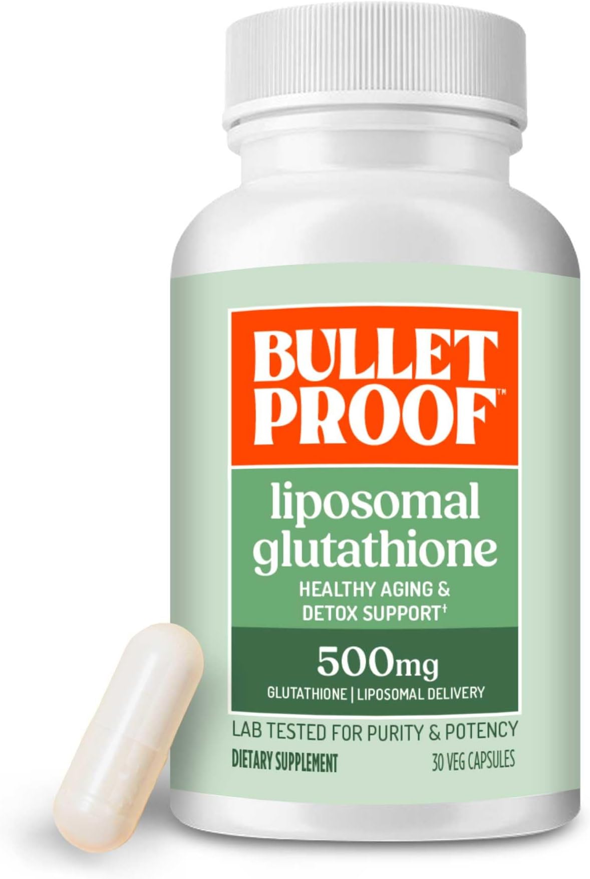 Bulletproof Liposomal Glutathione Force Antioxidant Capsules, 30 Count, Supplement for Liver & Immune Support, 30 Servings