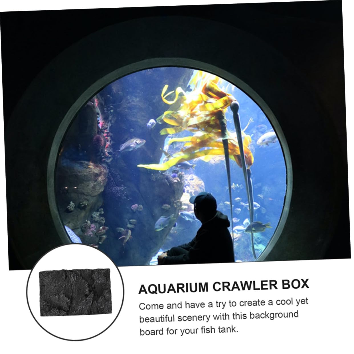 FRCOLOR Tablero para Tanque de Tortugas y Acuario de PU Negro, Panel 3D de Roca Alta Simulación, Duradero y Liviano para Adorno de Terrario