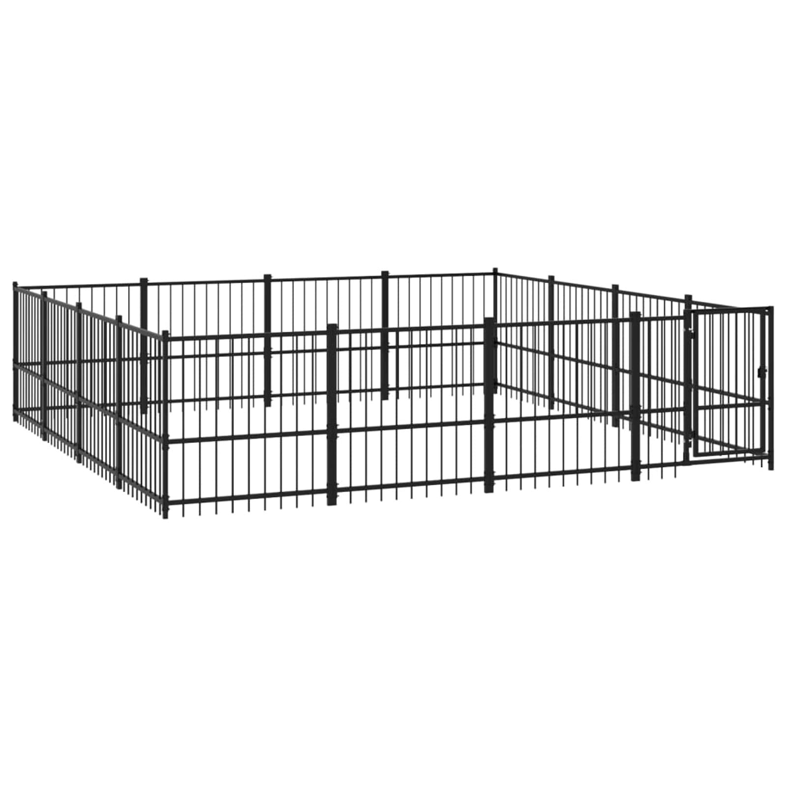 Homgoday Stalowy kojec dla psów, 15,05 m², buda dla psów, kojec ogrodowy, klatka dla psów, szczeniaków, kotów, królików, zwierząt i artykułów dla zwierząt