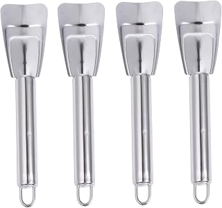 VICASKY 4Pcs Stainless Steel Ice Removal Scoop Curved Deicing Shovel for Efficient Ice Scraping Durable and Resistant Tools for Refrigerators and Freezers