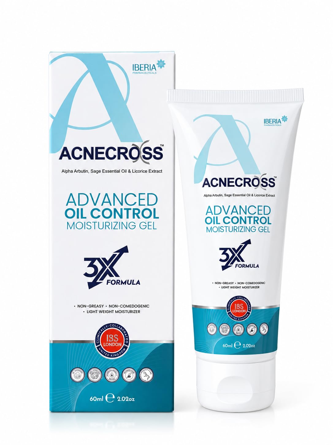 Acne-cross Advanced Oil Control Moisturizing Gel with Alpha Arbutin, Sage Essential Oil & Licorice Extract | Non-Greasy, Non-Comedogenic Lightweight Face Moisturizer for Oily & Acne-Prone Skin | 60ml (Moisturizing gel)-image-39
