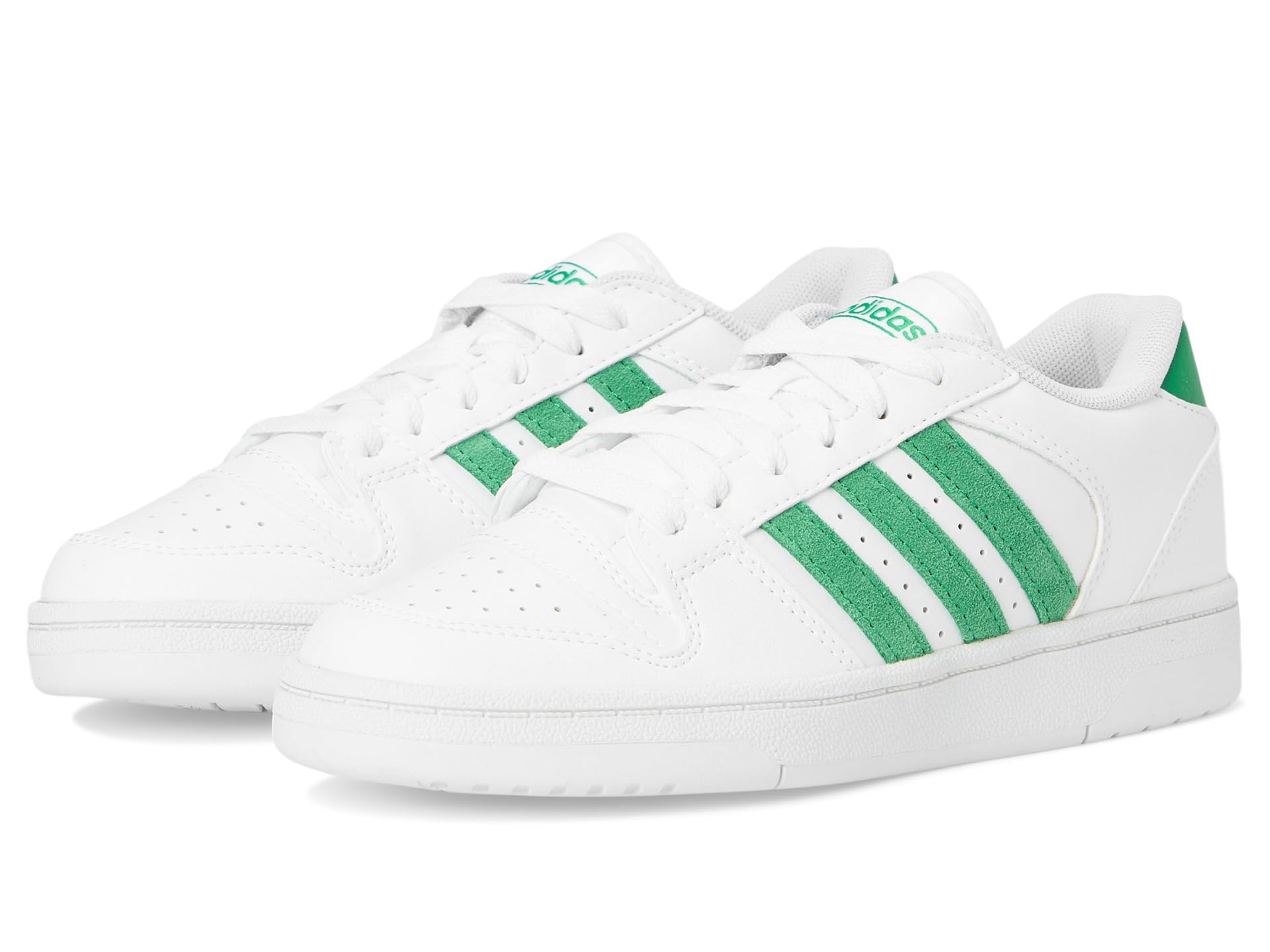 adidas Turnaround Basketball Shoes (Big Kid) Sneaker, White/Green/White, 4 US Unisex