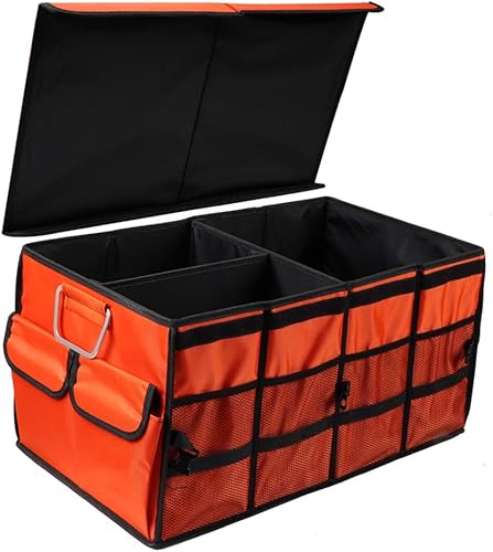 Organizador TYSKL para maletero de coche, plegable, transportable, organizador con múltiples compartimentos, con correas antideslizantes, para
