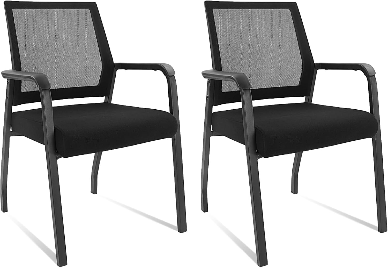 Black Mesh Stacking Office Chair with Metal Frame