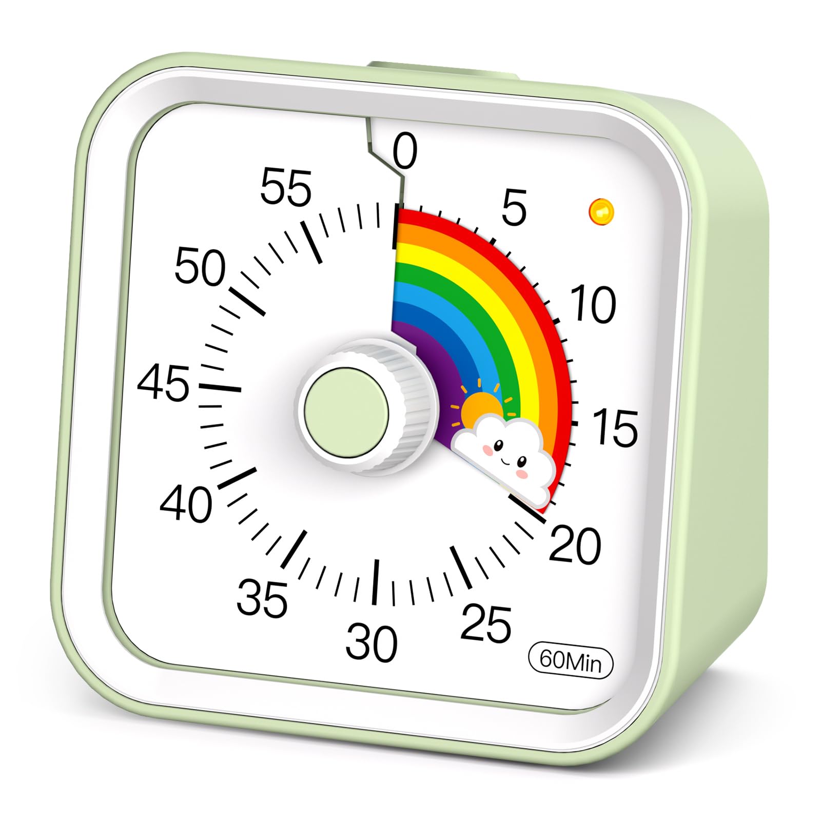 InfPokid Visual Timer with Pause Function for Kids and Adults, Productivity Timer with Rainbow Pattern, Pomodoro Time Management for Kitchen, Study, 60 Minutes Countdown for ADHD