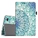 Fintie Folio Case for All-New Amazon Fire 7 Tablet (7th Generation, 2017 Release) - Slim Fit PU Leather Standing Cover Auto Wake/Sleep, Compatible with Fire 7 (5th Gen, 2015), Emerald Illusions