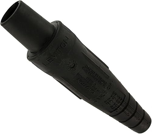 Leviton 16D31-UE Serie 16-Nariz cónica, enchufe hembra, contacto y aislador, conector tipo leva con terminación de tornillo de doble ajuste, negro