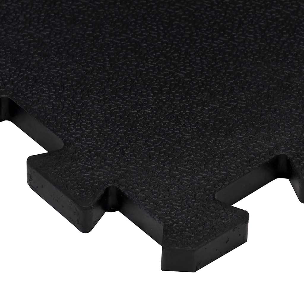Gummimatten 16er Set Bodenfliesen 30x30 cm, 16 mm Dicke, Stoßdämpfende Fitnessmatten, Rutschfeste Gummifliesen für Fitnessraum, Garage und Werkstatt, Schwarz