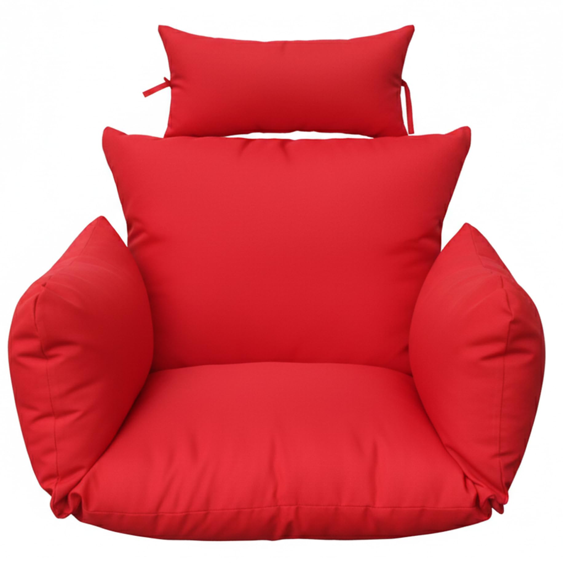 Monetais Red Egg Chair Cushion Replacement - Thick Padded Seat Cushion With Cotton Fill, Indoor Outdoor Water-Resistant Cover For Hammock Swing Rocking Chair Egg
