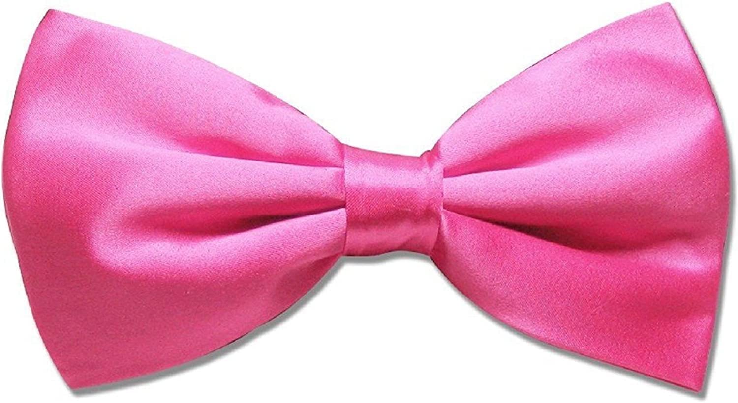 Lizzy Mens Classy Pre Made BOW TIE Wedding Party formal or special occasions Solid Color Fancy Tartan Bowteis Necktie Ties Burns Night (Fuschia)
