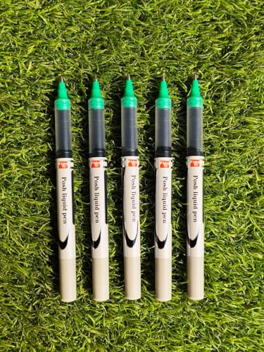 Image of Figo Posh Liquid Roller Pen, 0.7mm Tip, Green Ink, Pack of 7 (Green)