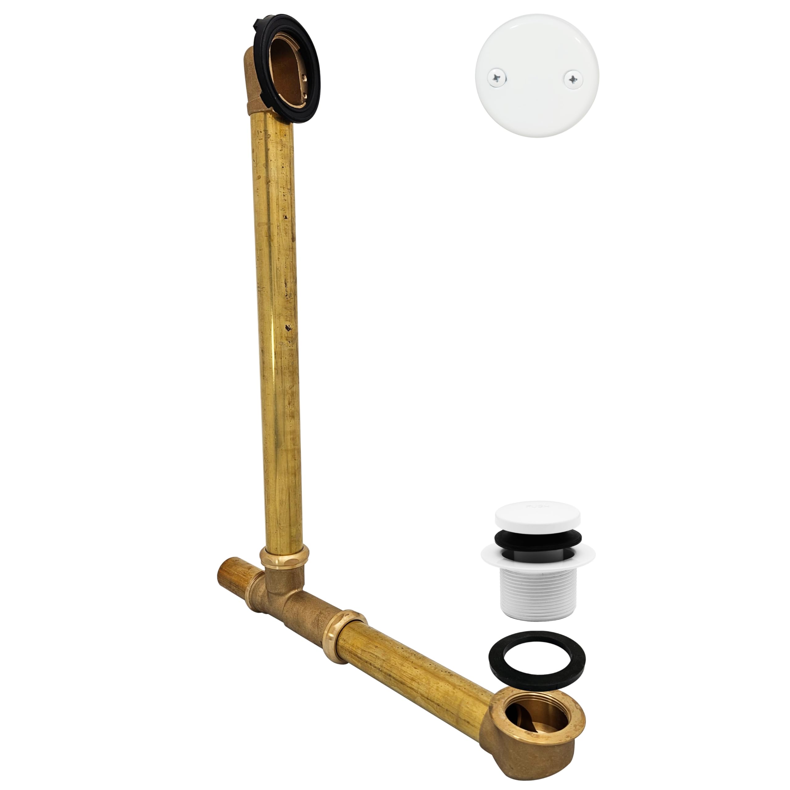 Couvercle de trop-plein 2 trous blanc Westbrass pour évacuation de baignoire