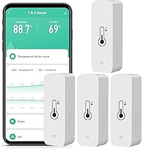 WiFi Humidity Temperature Monitor: Smart Hygrometer Thermometer for Remote Monitor and Alert, High Precision Indoor Thermometer with TUYA App, No Hub Required, Compatible with Alexa (4-Pack)