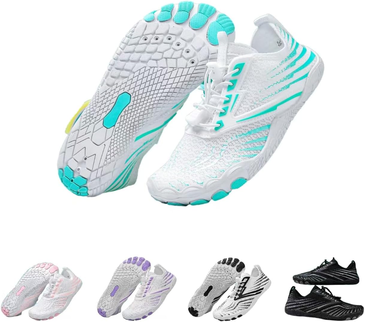 Barefoot Shoes Women,2025 New Hike Barefoot Shoes for Women Men - Breathable & Non-Slip Athletic Footwear, Wide Toe Water Shoes, Neuropathy Shoes for Women, Women's Water Shoes, Non-Slip Wide Toe Water Shoes for Women Men, Surfing Quick Dry Sports Shoes