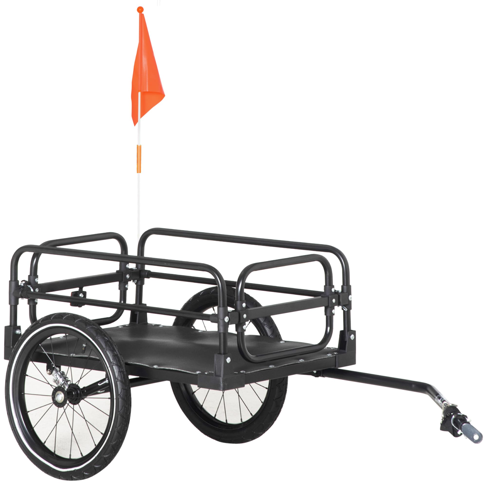 Aosom Bike Cargo Trailer with Suspension, 16'' Wheels, 88 lbs Max Load