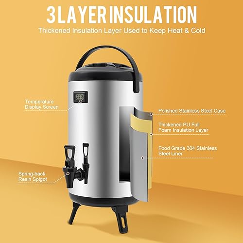 Miniatura 43 de Dispensador de bebidas aislado, dispensador térmico de bebidas frías y calientes de 12L/3.17 galones, dispensador de bebidas calientes